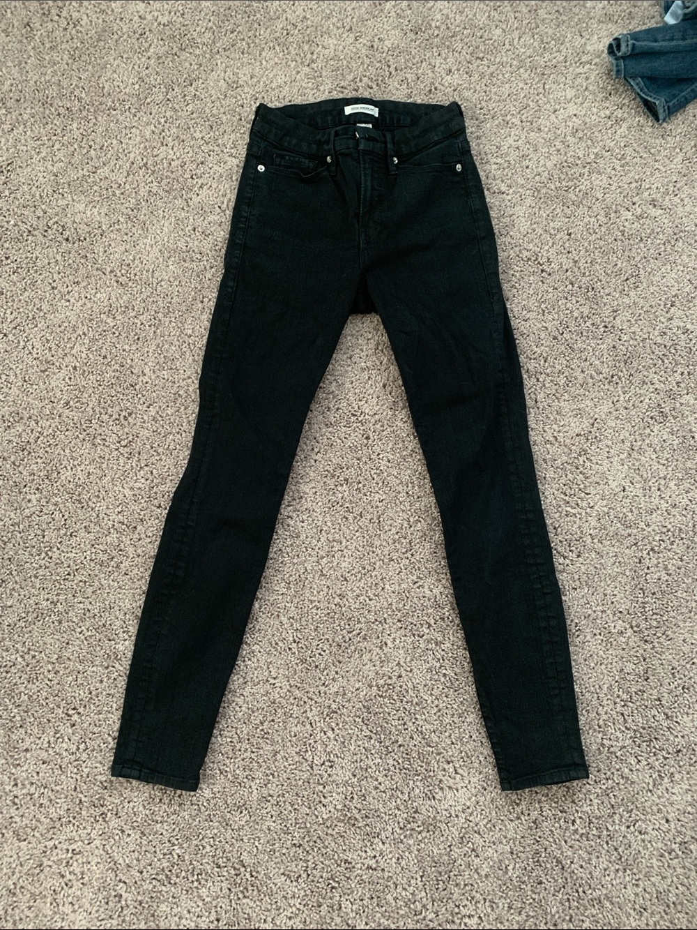 Good American Black Skinny Jeans — High-Rise